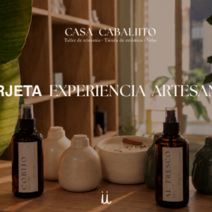 Anverso de la tarjeta regalo física de experiencia artesanal Cabaliito